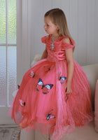 Load image into Gallery viewer, Pink Aurora Butterfly Princess Party Dress Costume