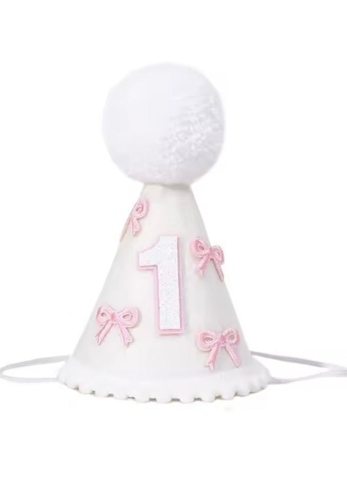 Pink Bow 1st Birthday Party Crown Hat (pre order) - Fox Baby & Co