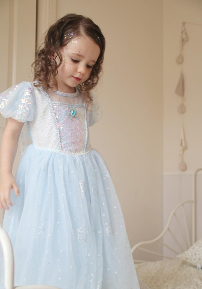 Sapphire Fairyfloss Princess Birthday Party Dress with cape - Fox Baby & Co