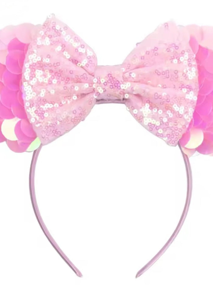 NEW Princess Sequins Bow Animal Ears Headband - Pink - Fox Baby & Co