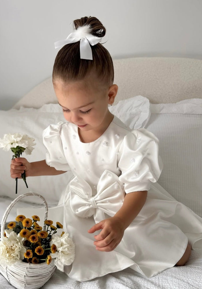 Kids little Pearl Girl Flowergirl Luxe Party Dress (pre order) - Fox Baby & Co