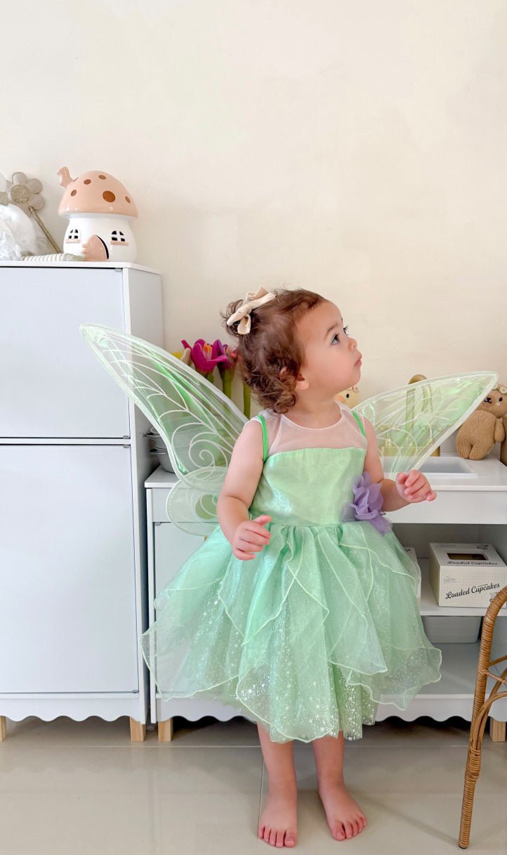 Original Tinker Bell Fairy Princess Dress matching Wings – Fox