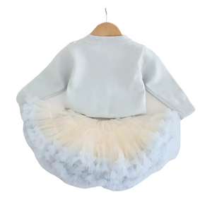 Sparkle Heart Knitted Cardigan & Tulle Tutu (pre order)