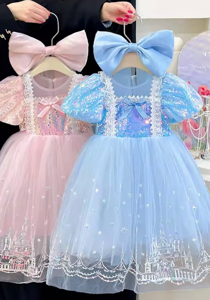 Enchanting Royal Princess Dress Costume & Tulle Bow Clip - Fox Baby & Co