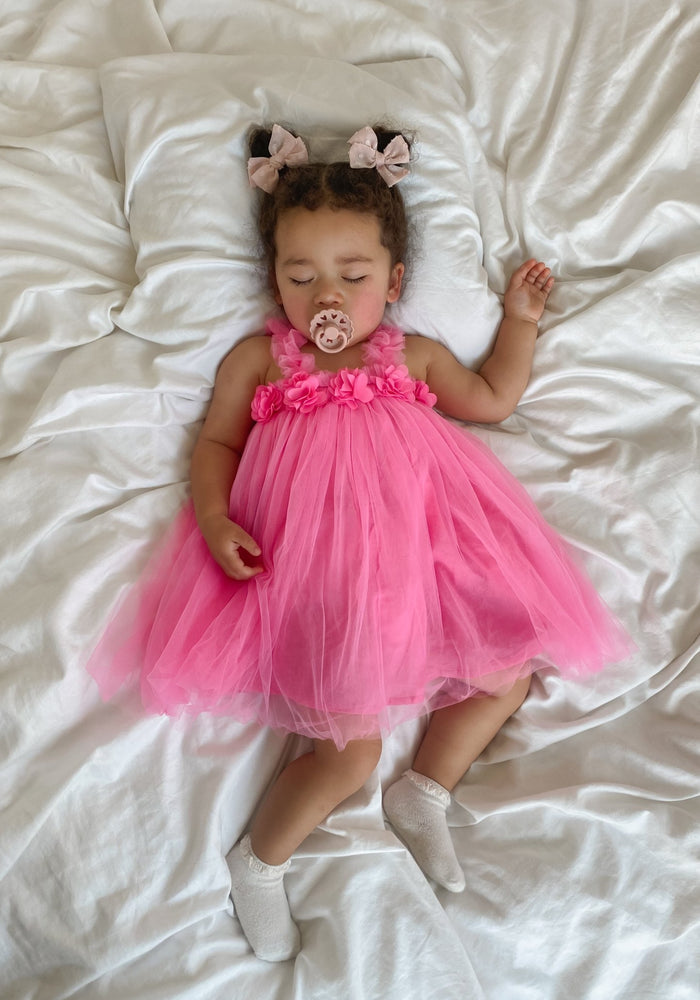Florence Floral Birthday Tulle Dress - Pink (pre order) - Fox Baby & Co