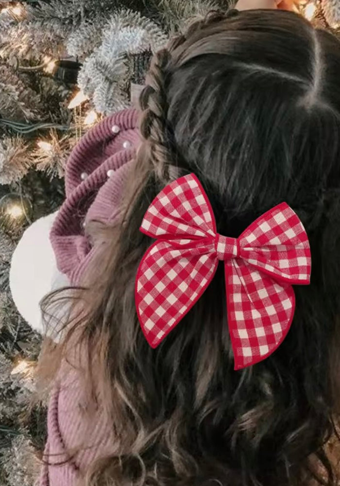 Christmas Large Statement Bow Clip (pre order) - Fox Baby & Co