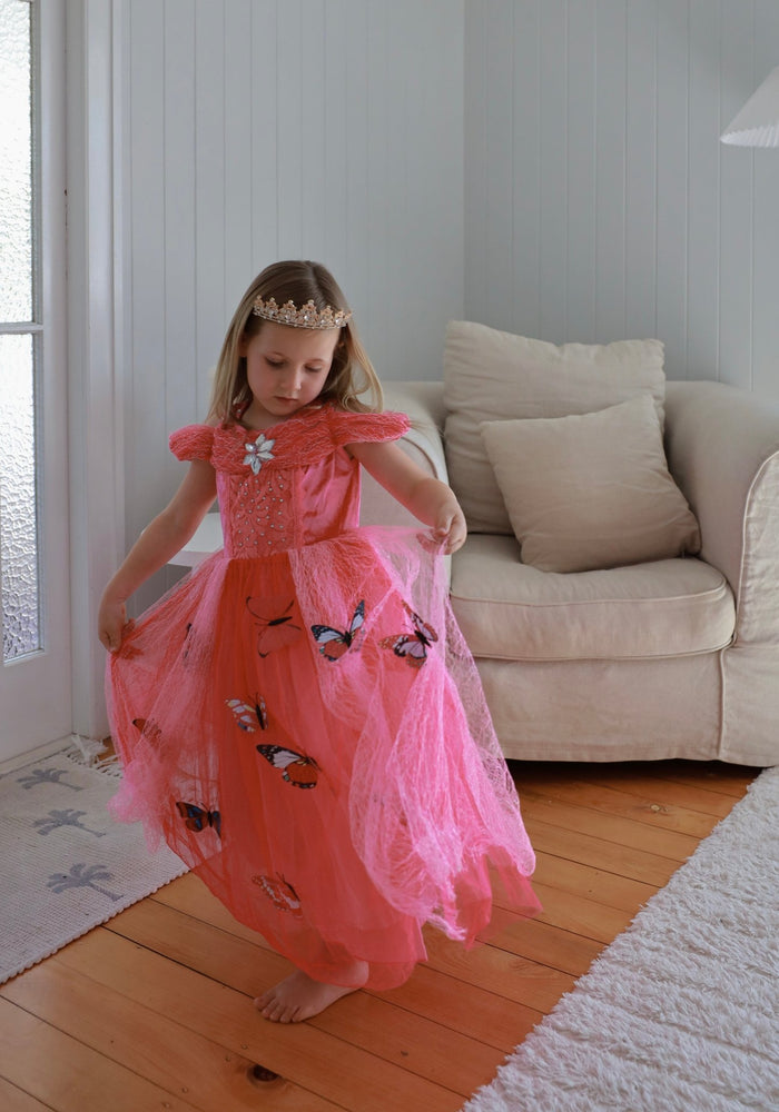 Pink Aurora Butterfly Princess Party Dress Costume