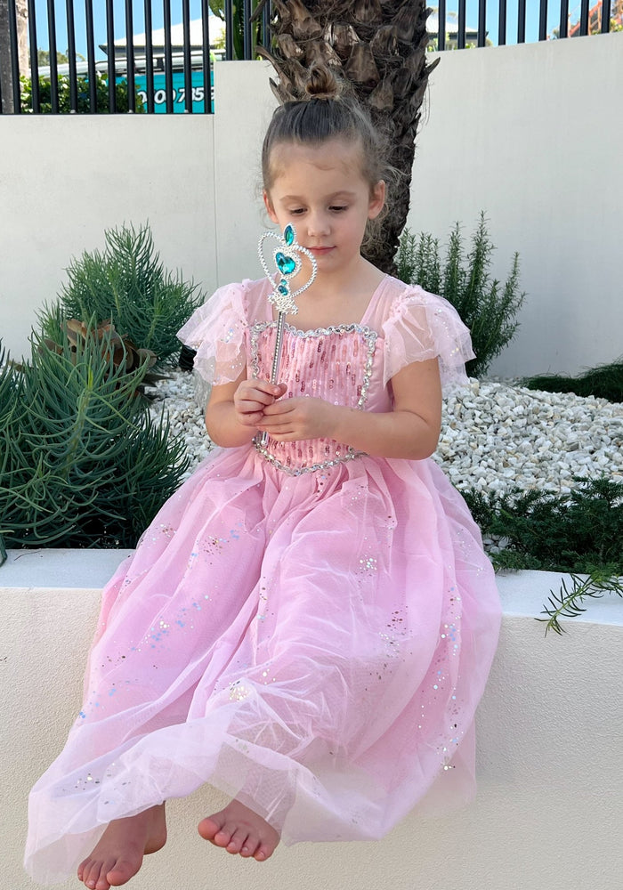 Pink Snowflake Princess Birthday Party Dress Costume with cape - Fox Baby & Co