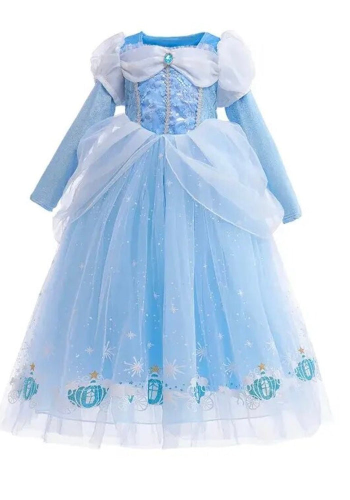 Enchanted Snow Princess Long Sleeve Birthday Party Dress Costume (Pre order) - Fox Baby & Co