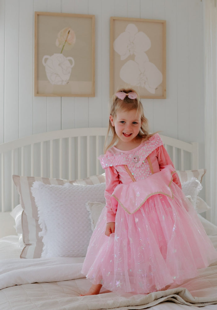 Enchanted Pink Princess Birthday Long Sleeve Party Dress Costume - Fox Baby & Co
