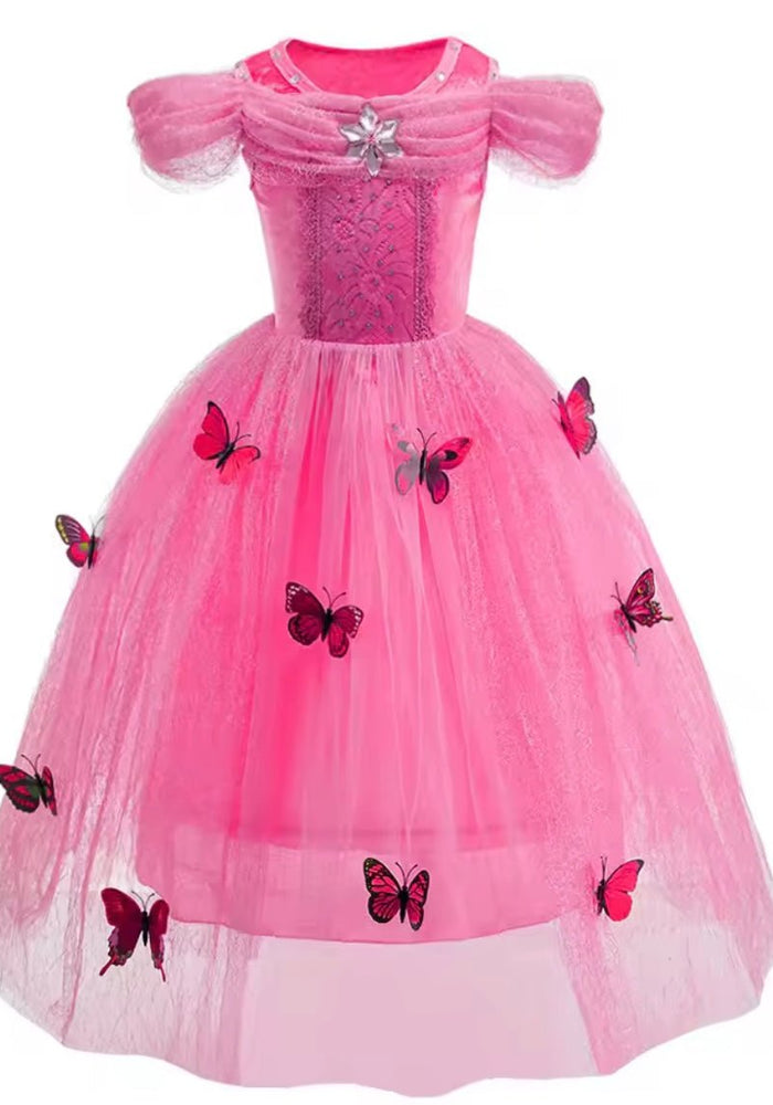 Pink Aurora Butterfly Princess Party Dress Costume & Jewellery Set - Fox Baby & Co