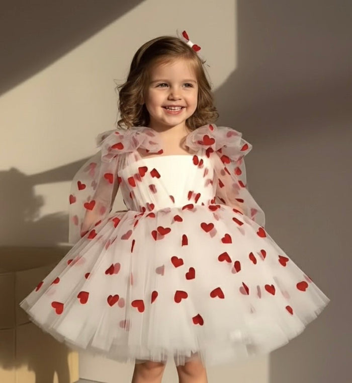 Valentine Heart Luxe Little Girls Tulle Dress - Fox Baby & Co