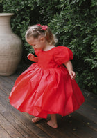 Load image into Gallery viewer, Kids little girls Bonnie Christmas Puff Sleeve Dress - Red (pre order) - Fox Baby & Co