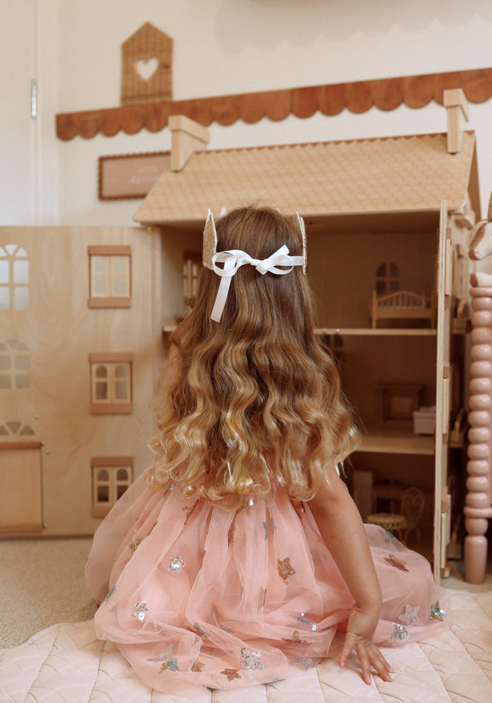 Christmas Tutu Stars & Moons Little Girls Tulle Dress - Pink - Fox Baby & Co