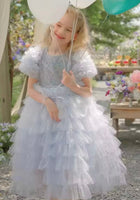 Load image into Gallery viewer, Snow Sparkle Blue Frill Princess Party Dress - Fox Baby & Co