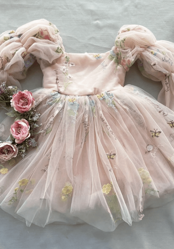 Flowergirl Fairy Wonderland Long Sleeve Luxe Tulle Dress - Pink (pre order) - Fox Baby & Co