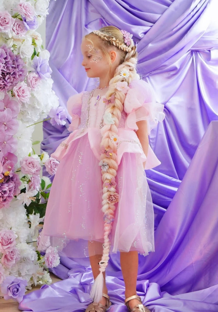 Violet Rapunzel Princess Puff Sleeve Party Dress Costume - Fox Baby & Co