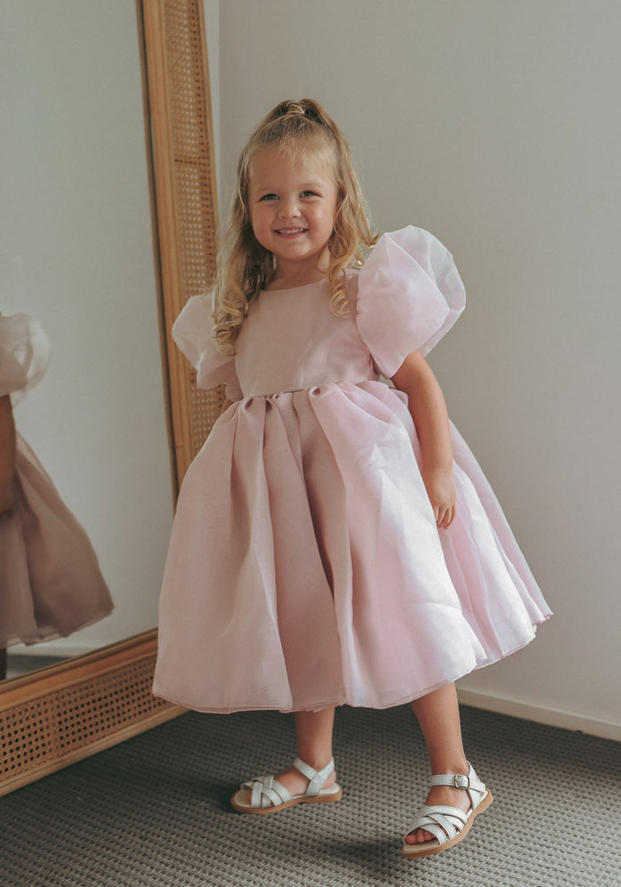 Flowergirl Kids Bonnie Puff Sleeve Party Dress - Dusty Rose (pre order) - Fox Baby & Co