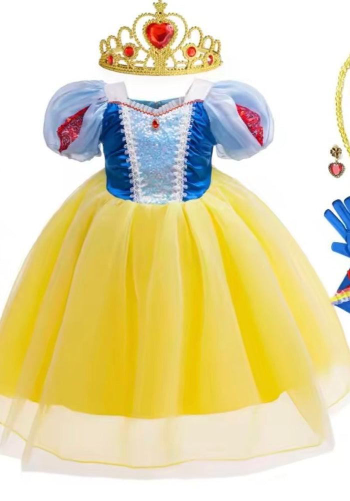 Magical Snow Luxe Princess Birthday Party Dress Costume & Jewellery Set - Fox Baby & Co