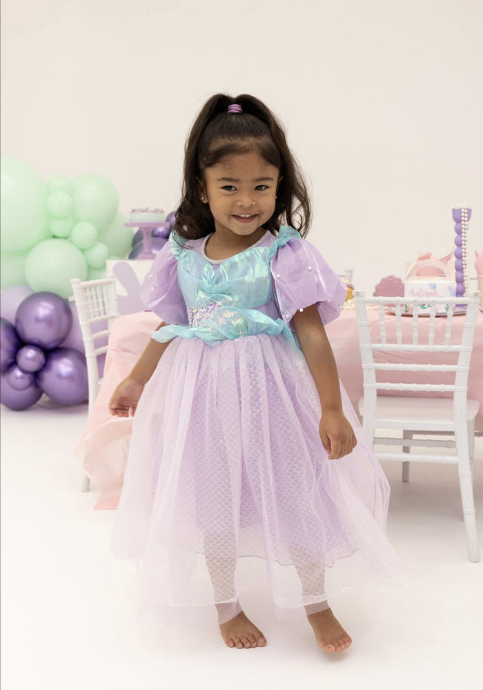 Mermaid Princess Purple Pearl Birthday Party Dress Costume - Fox Baby & Co