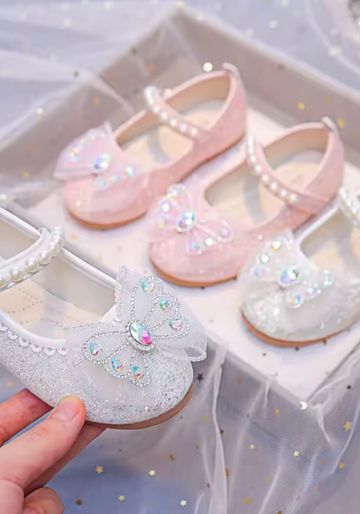 New Butterfly Sparkle Pearl Princess Birthday Girl Mary Jane Shoe (pre order)