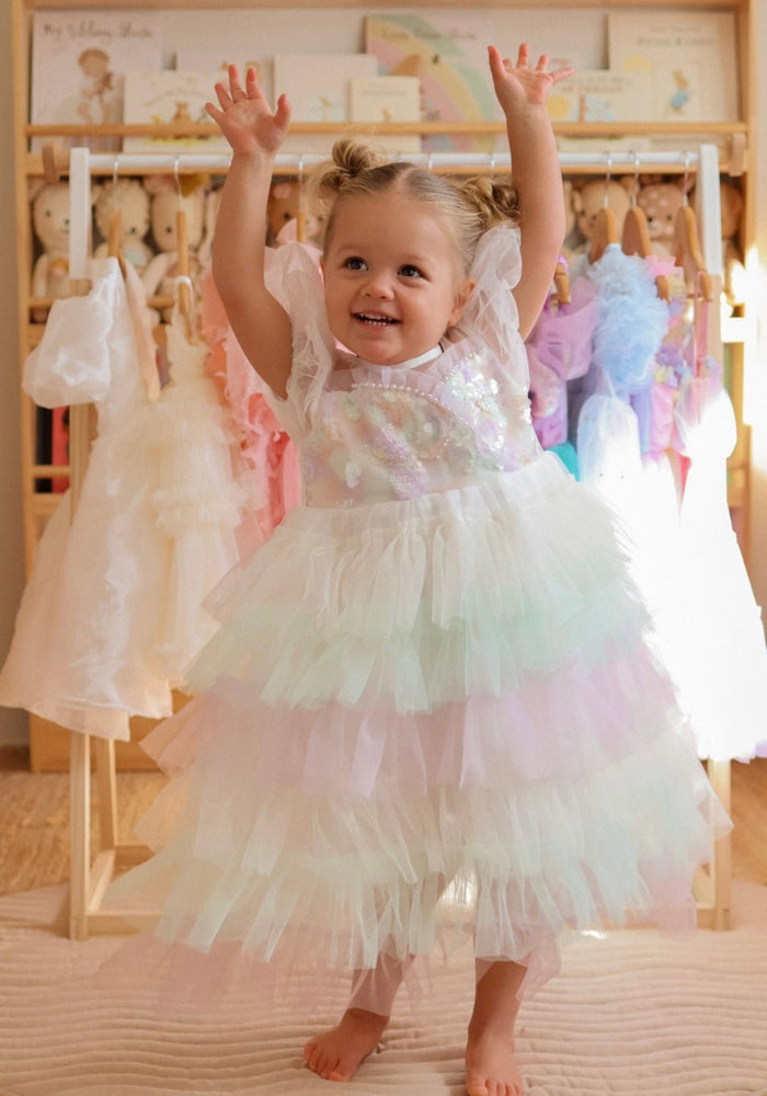 Kid little girl Mermaid Dreaming Ombré Tulle Party Dress (Pre order) - Fox Baby & Co