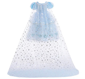 Snow Queen Princess Birthday Party Dress Costume with cape