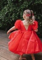 Load image into Gallery viewer, Kids little girls Bonnie Christmas Puff Sleeve Dress - Red (pre order) - Fox Baby & Co