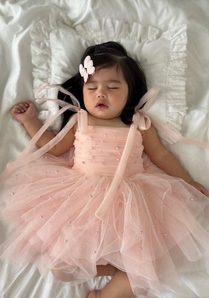 Kids little girls Ballerina Pearl Dress - Pink (limited edition) - Fox Baby & Co