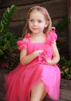 Load image into Gallery viewer, Kids little girls Valencia Pearl Luxe Party Dress - Magenta (pre order) - Fox Baby & Co
