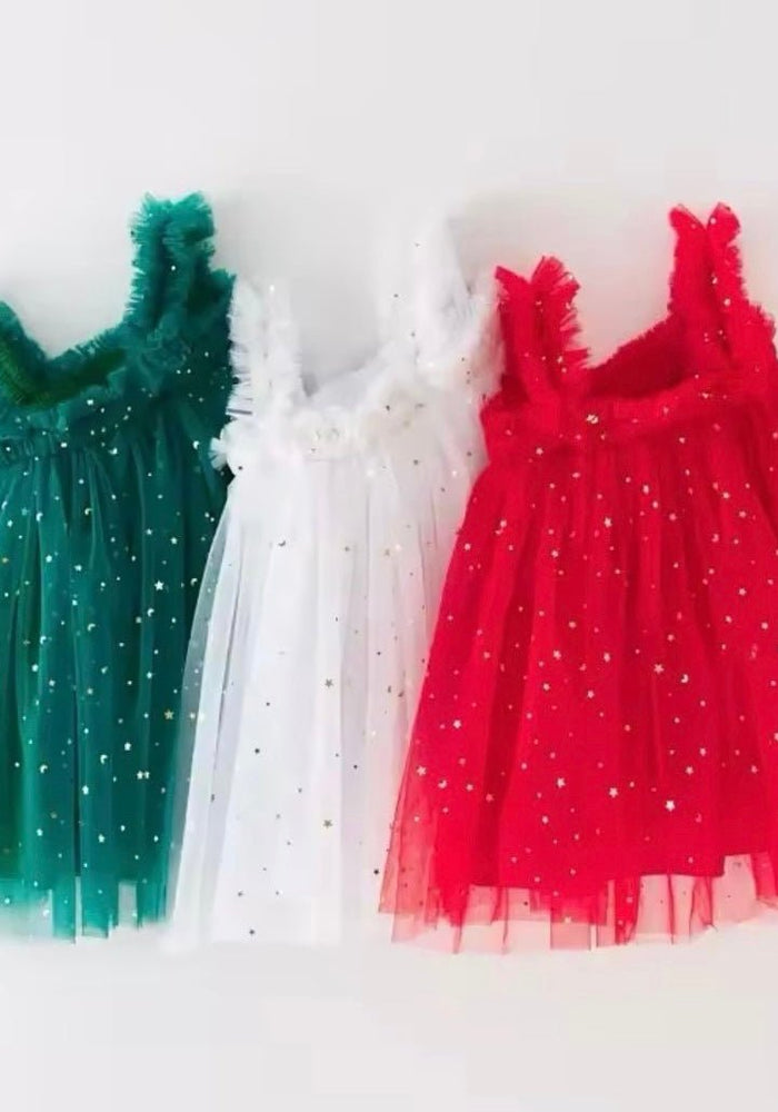 Little Girls Christmas Sparkle Tulle Dress (pre order) - Fox Baby & Co
