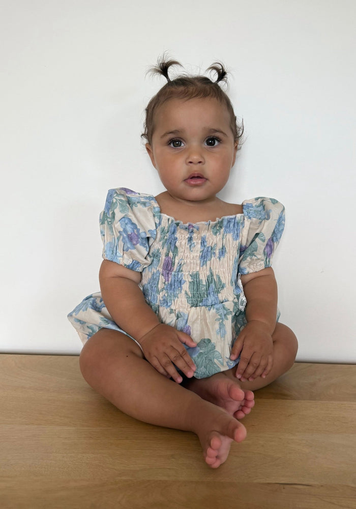 Baby Girls French Flora Puff Romper - Fox Baby & Co