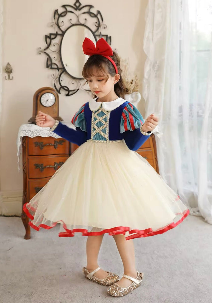 Classic Snow White Princess long Sleeve Party Dress Costume & Headband - Fox Baby & Co