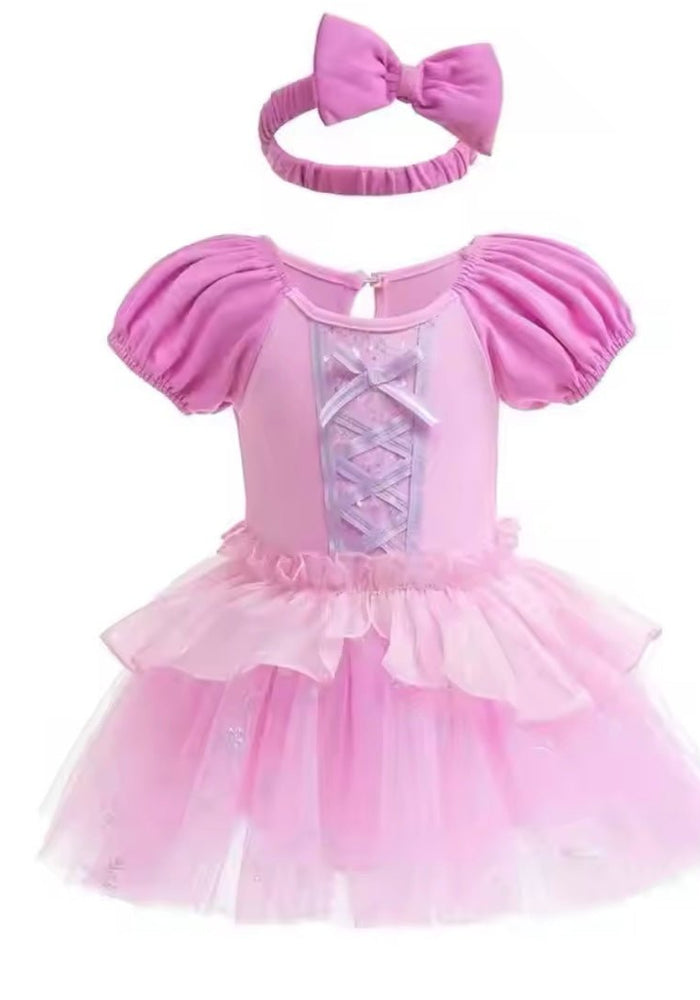 Baby Girls Violet Tutu Tulle Romper with bow - Fox Baby & Co