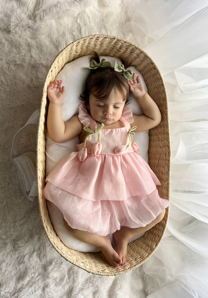 Spring Tulip Puff Frill Dress - Pink - Fox Baby & Co