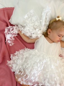 Harper Butterfly Luxe Little Girls Tulle Dress - White (pre order)