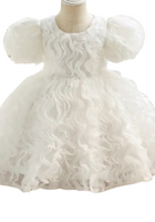 Load image into Gallery viewer, Kids little girls White Ruffle Flowergirl Luxe Party Dress (pre order)
