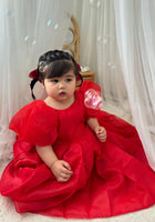 Load image into Gallery viewer, Kids little girls Bonnie Christmas Luxe Dress - Red (pre order) - Fox Baby & Co