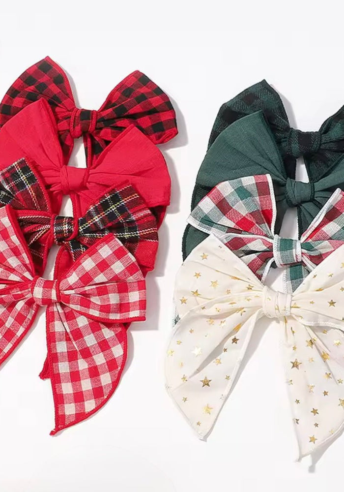 Christmas Large Statement Bow Clip (pre order) - Fox Baby & Co