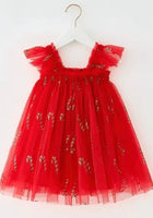 Load image into Gallery viewer, Candy Cane Christmas Little Girls Tulle Dress - Red (pre order) - Fox Baby & Co