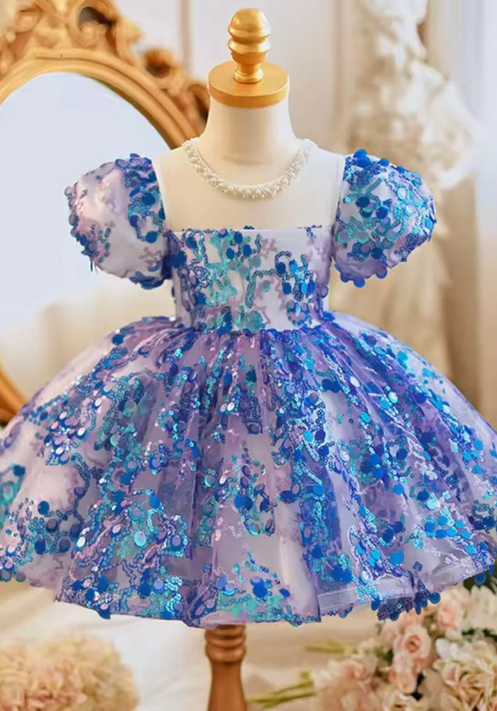 Kids girls New Mermaid Luxe Sequins Tulle Dress - Sapphire Blue (pre order) - Fox Baby & Co
