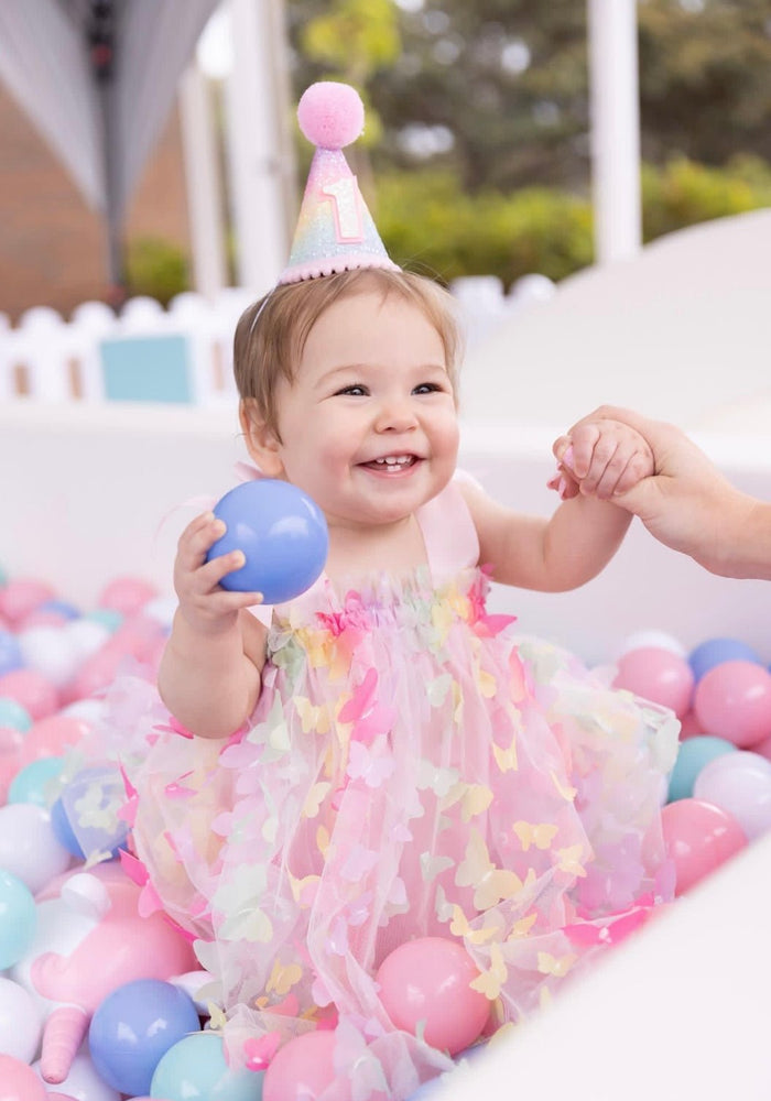 Pastel Rainbow 1st Birthday Party Crown Hat (pre order) - Fox Baby & Co