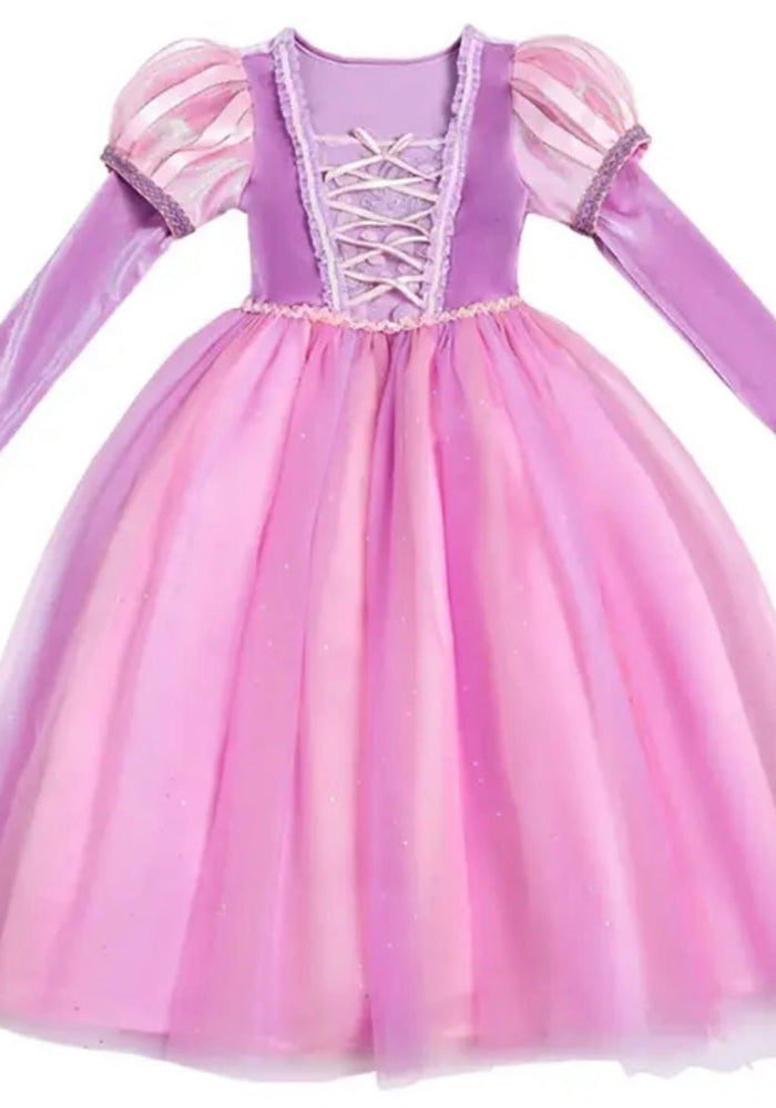 Enchanted Rapunzel Long Sleeve Princess Birthday Long Sleeve Party Dress Costume - Fox Baby & Co