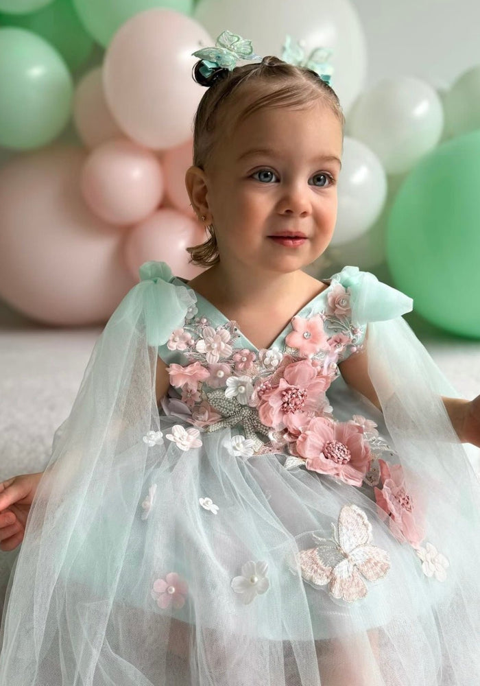 Primrose Butterfly Luxe Little Girls Tulle Dress - Mint (pre order) - Fox Baby & Co