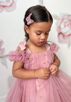 Load image into Gallery viewer, Kids little girls Valencia Pearl Luxe Party Dress - Dusty Rose (pre order)
