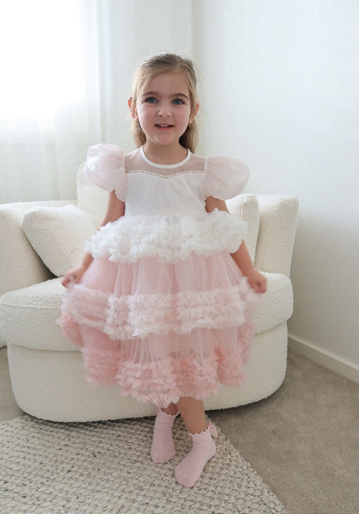 Kid little girl Fairytale Birthday Tulle Dress - Pink - Fox Baby & Co