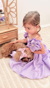 Kids little girls Talulah Flower Party Dress - Purple (pre order)