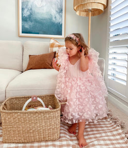 Harper Butterfly Luxe Little Girls Tulle Dress - Baby Pink (pre order)