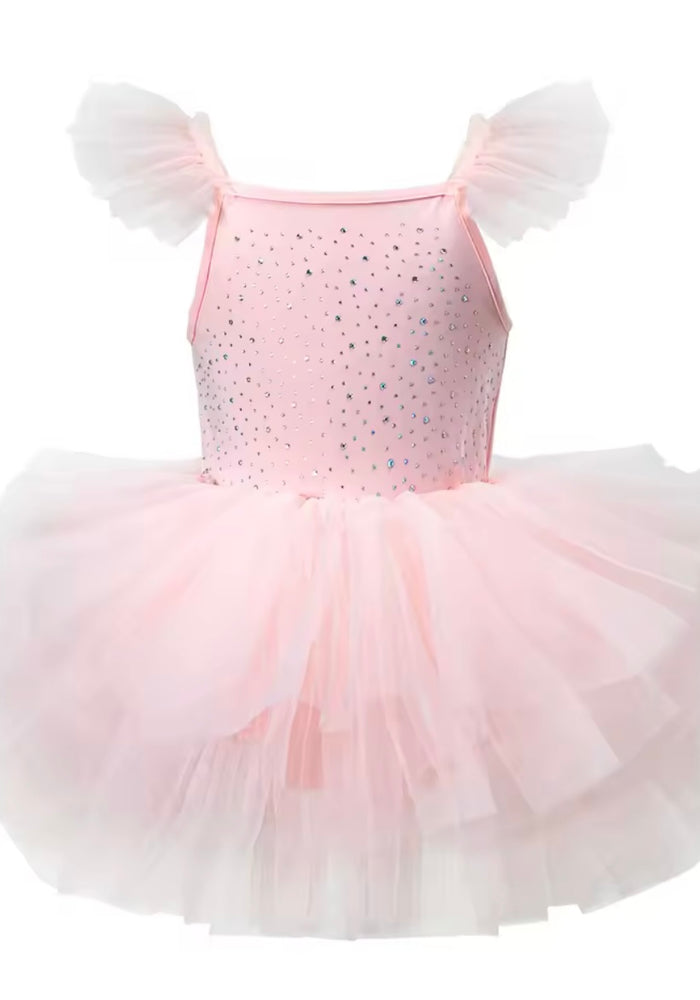 Luxe Ballerina Sparkle Tulle Tutu Leotard - Pink