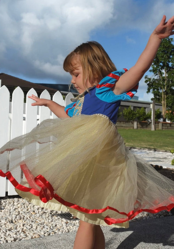 Enchanted Snow White Princess Birthday Party Dress Costume & Headband - Fox Baby & Co